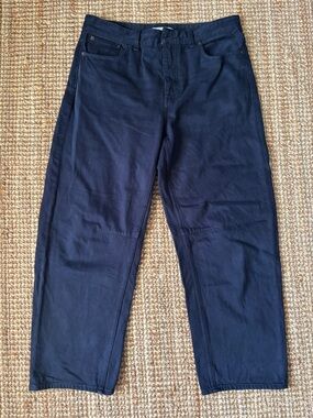 Womens Madewell Darted Barrel-Leg Jean size 28 navy